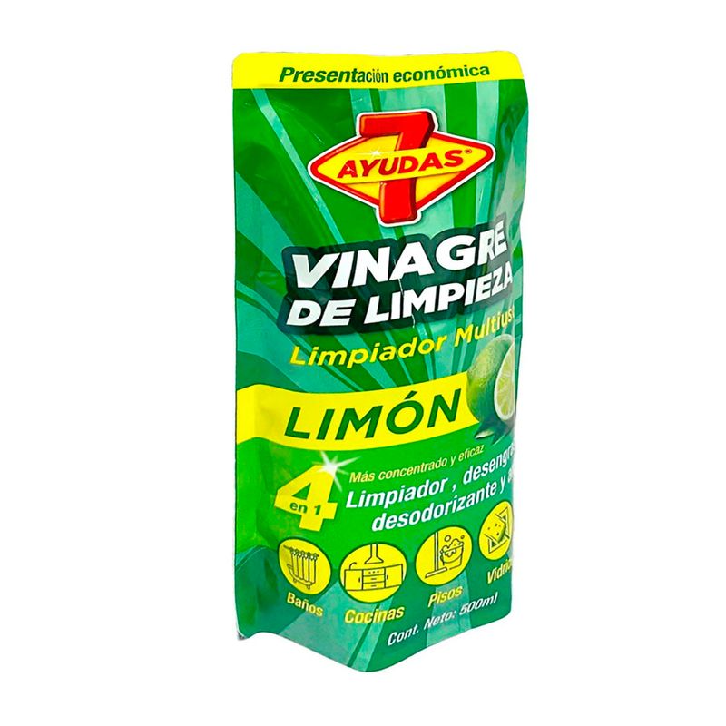 Vinagre de limpieza desengrasante, desodorizante y antical multiusos de  aroma a limón; 500 ml Doy pack 1U