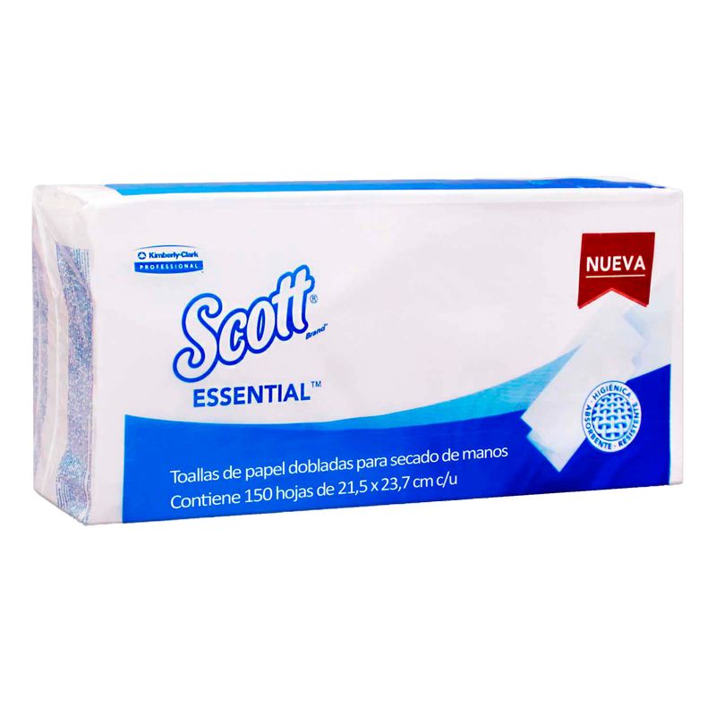 Toallas-de-manos-dispensadas-tipo-Z-de-hoja-extra-suave-y-absorbente--pack-x-150-hojas
