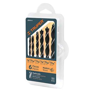 Juego de 6 brocas con punta centradora para madera - TRUPER