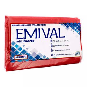Fundas de basura extra fuerte industrial de 76 x 92 cm; pack x 10 - EMIVAL