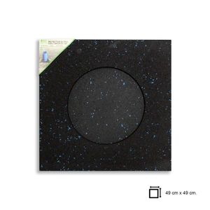 Protector de piso azul de caucho reciclado para cilindro de gas. - ECOCAUCHO