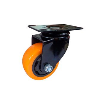 Garrucha de 3" con placa giratoria. Carga: 100 KG. Rueda de poliuretano - WRT