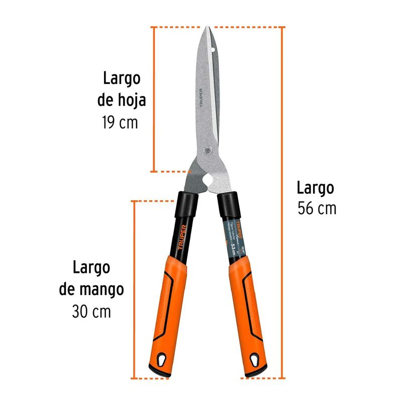 Tijera-podadora-de-53-cm--de-estructura-tubular-con-puntas-de-acero-y-mango-recubierto-en-plastico-PVC-antiderrapante