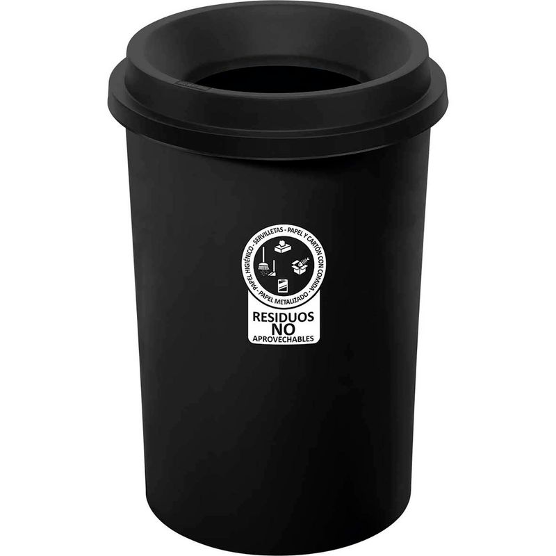 Basurero-de-pedal-plastico-diseño-EVO-de-50-l-para-basura-residuos-no-aprovechables