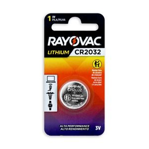 Pila alcalina tipo botón CR2032 de 3 Voltios - RAYOVAC