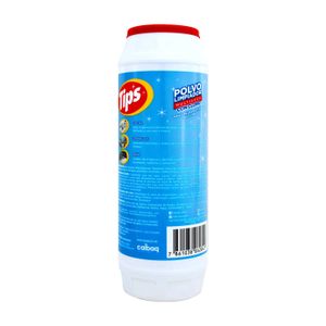 Polvo limpiador multiuso con cloro que elimina bacterias que deja agradable aroma a limpio de 450 g - TIPS
