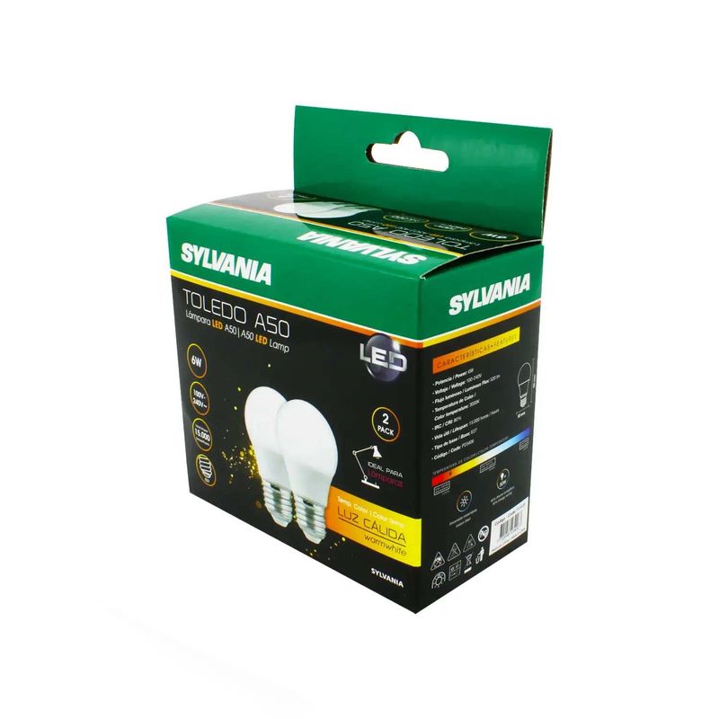 Foco-LED-tipo-bombillo-de-luz-calida-para-interiores-de-6-Watts---520-lumenes-base-E27
