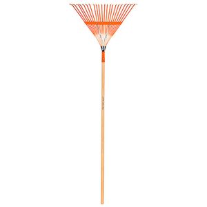Escoba metálica para jardín,recta, 22 dientes, mango 48" - TRUPER