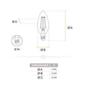 Foco LED con filamentos de 4 Watts estilo vintage luz calida base E27 - SYLVANIA