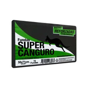 Funda de basura reforzada y ecológica de 58 x 71 cm; pack x 10 - SUPER CANGURO