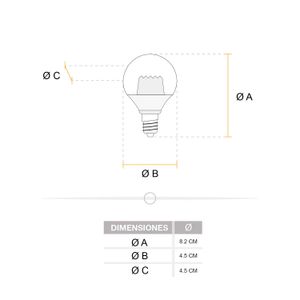Foco LED tipo globo de luz de día de 470 lúmenes base E14 - SYLVANIA