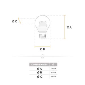 Foco LED tipo globo luz calida 6 Watts - 470 lúmenes base E27 - SYLVANIA