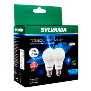 Foco LED tipo bola A60 de 12 Watts de luz de día para boquillas E27. pack x 2 - SYLVANIA