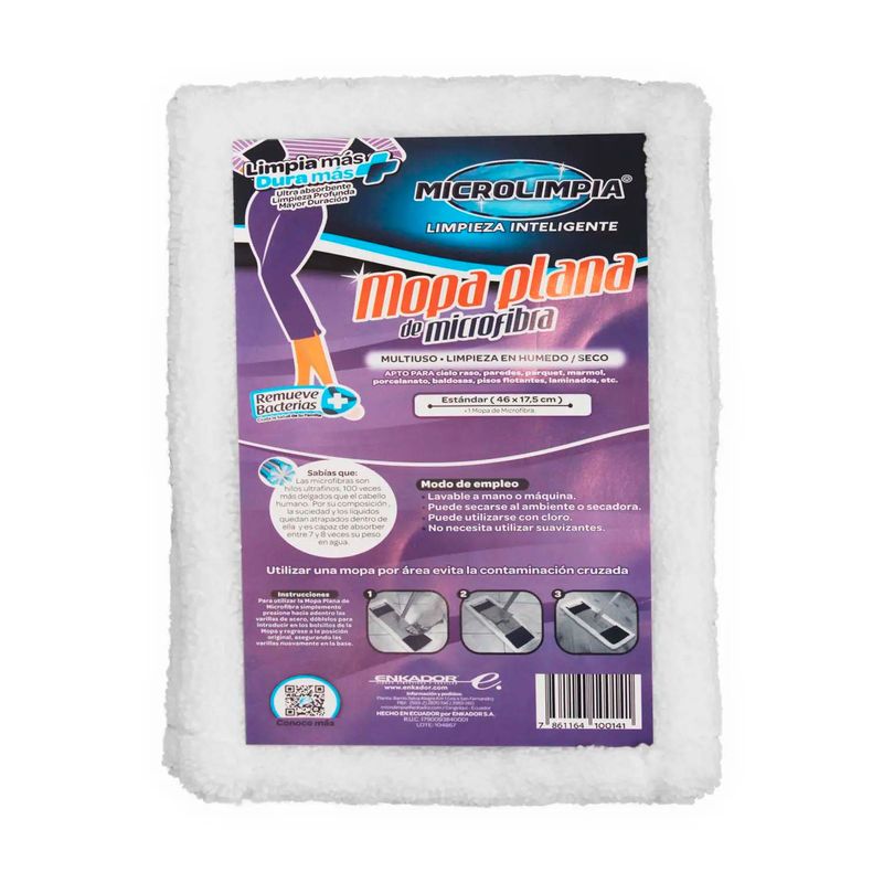 Mopa-plana-de-microfibra-para-limpieza-de-varios-colores-tamaño-estandar-no-incluye-mango-ni-base