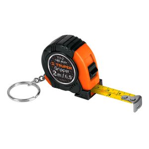 Flexómetro Gripper de 2 m tipo llavero, cinta 13 mm - TRUPER