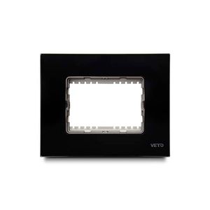 Placa ciega decorativa de vidrio con bastidor metálico - VETO