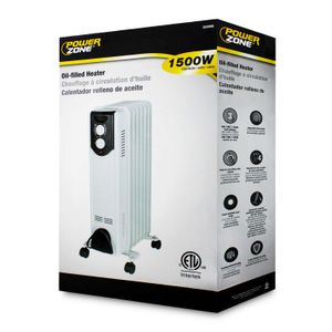 Calefactor de aceite con 1500 W de potencia y temperatura regulable. - POWER ZONE