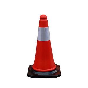 Cono de seguridad rígido de 50 cm con cinta reflectiva - WRT
