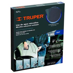 Lija de agua grano 1000 microfina carburo de silicio - TRUPER