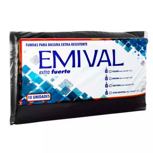 Funda de basura industrial extra resistente de 76 x 92 cm; pack x 10 - EMIVAL