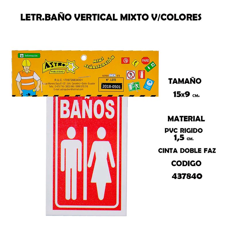 CARTELES PVC 2 UDS 25X16CM BAÑO HOMBRE-MUJER in Importacion MS - CARTELERIA  Y SEÑALES