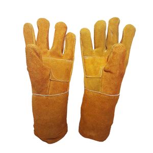 Guantes de cuero con gamuza de manga alargada para soldadura; pack x 1 par - PRODUCTOS S Y M