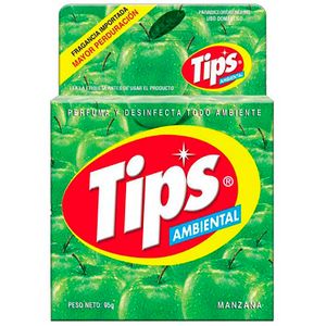 Ambiental desinfectante en pastilla de aroma a manzana verde para todo tipo de ambiente; 100 gr - TIPS