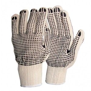 Guantes de algodón para trabajo pesado con pupos de PVC reforzado; pack x 1 par - TRITON