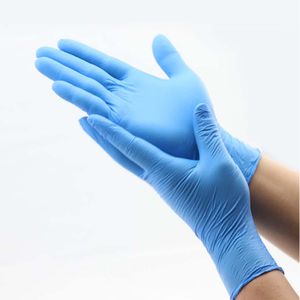 Guantes de examinación de nitrilo de talla M; pack x 10 pares - MASTER
