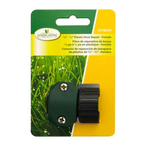 Acople hembra Conector de reparación de manguera plástica de 5/8″ a 3/4″ tipo hembra con tornillos de sujeción - LANDSCAPERS