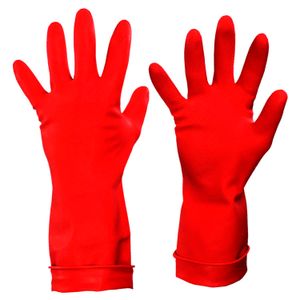 Guantes de caucho industrial talla S de manga alargada para BIOseguridad; 1 par - MASTER
