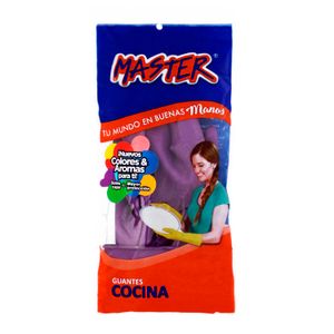 Guantes de caucho de talla 8-1/2 para uso doméstico o cocina; 1 par - MASTER