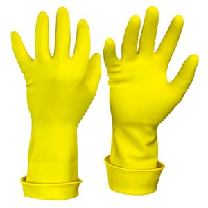 Guantes de caucho de talla 7-1/2 para uso doméstico o cocina; 1 par - MASTER