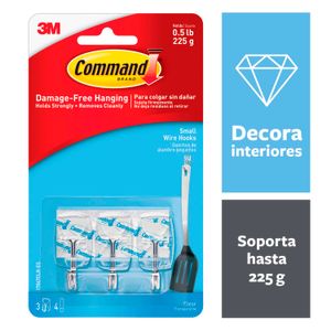 Ganchos plásticos autoadhesivos con brazo metálico para cocina; pack x 3 - COMMAND
