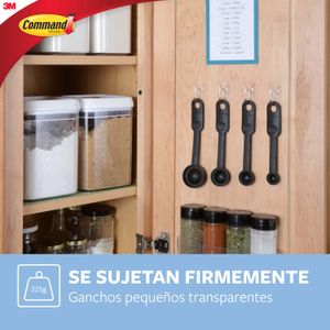 Ganchos plásticos autoadhesivos con brazo metálico para cocina; pack x 3 - COMMAND