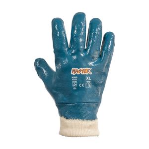 Guantes de algodón multiusos recubiertos en látex azul de talla XL; 1 par - MASTER
