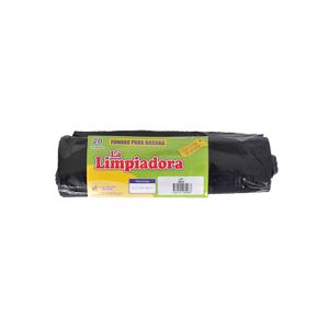 Funda de basura industrial con cinta de amarre de 58 x 68 cm; pack x 20 - LA LIMPIADORA