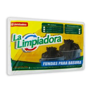 Fundas para basura de uso industrial. Reforzada de 76 x 92 cm; pack x 10 - LA LIMPIADORA
