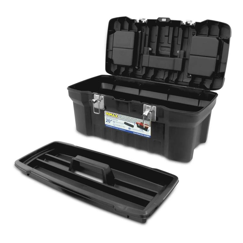 Caja-de-herramientas-de-20-pulgadas-con-2-compartimentos-superiores-bandeja-desmontable-y-ganchos-metalicos-de-seguridad