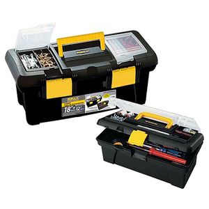 Combo de cajas de herramientas mediana de 18" y pequeña de 12" Con broches plásticos para almacenar herramientas - RIMAX