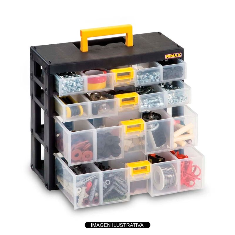 Organizador-modular-plastico-de-30.5-x-29-x-14-cm-con-asa-de-transporte-y-4-bandejas-extraibles-de-6-servicios-cada-una