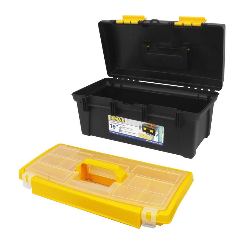 Caja-de-herramientas-de-16-pulgadas-con-1-bandeja-desmontable-y-2-ganchos-plasticos-de-seguridad