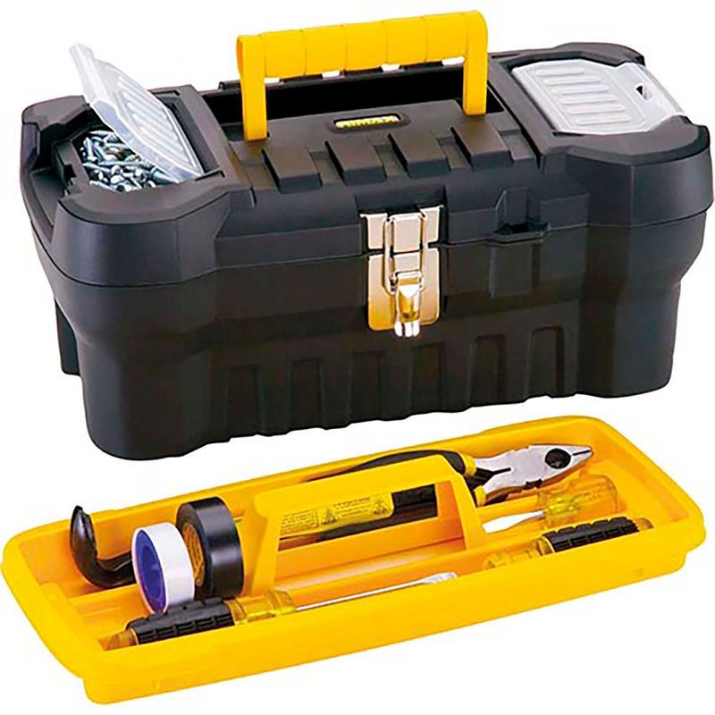 Caja-de-herramientas-plastica-de-16-pulgadas-con-2-tapas-transparentes-independientes-bandeja-y-baul-multiservicios