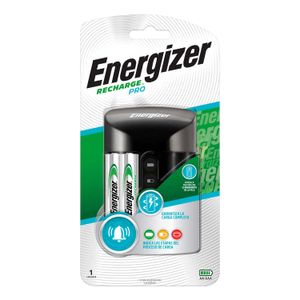 Cargador de pilas con indicador de estado de carga. Perfecto para cargar 2 o 4 pilas AA y AAA RECARGABLES - ENERGIZER