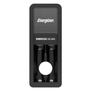 Cargador de pilas con indicador de estado de carga. Perfecto para cargar 1 o 2 pilas AA y AAA RECARGABLES - ENERGIZER