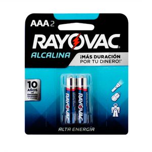 Pila alcalina tipo AAA; pack x 2 - RAYOVAC