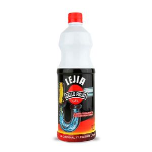 Destapador de cañerías lejía en gel para baños, desagües, duchas, etc; 1 l - SELLO ROJO