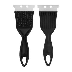 Cepillo para parrilla de mango plástico rígido, elaborado con una espátula y cerdas de acero - GRILL BRUSH