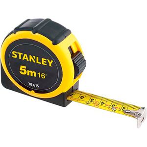 Flexómetro de 5 m con protección anti golpes. Gancho que permite mayor precisión y cinta recubierta con nylon - STANLEY