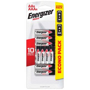 Pilas tipo AA; pack x 8 + tipo AAA; pack x 4 - ENERGIZER